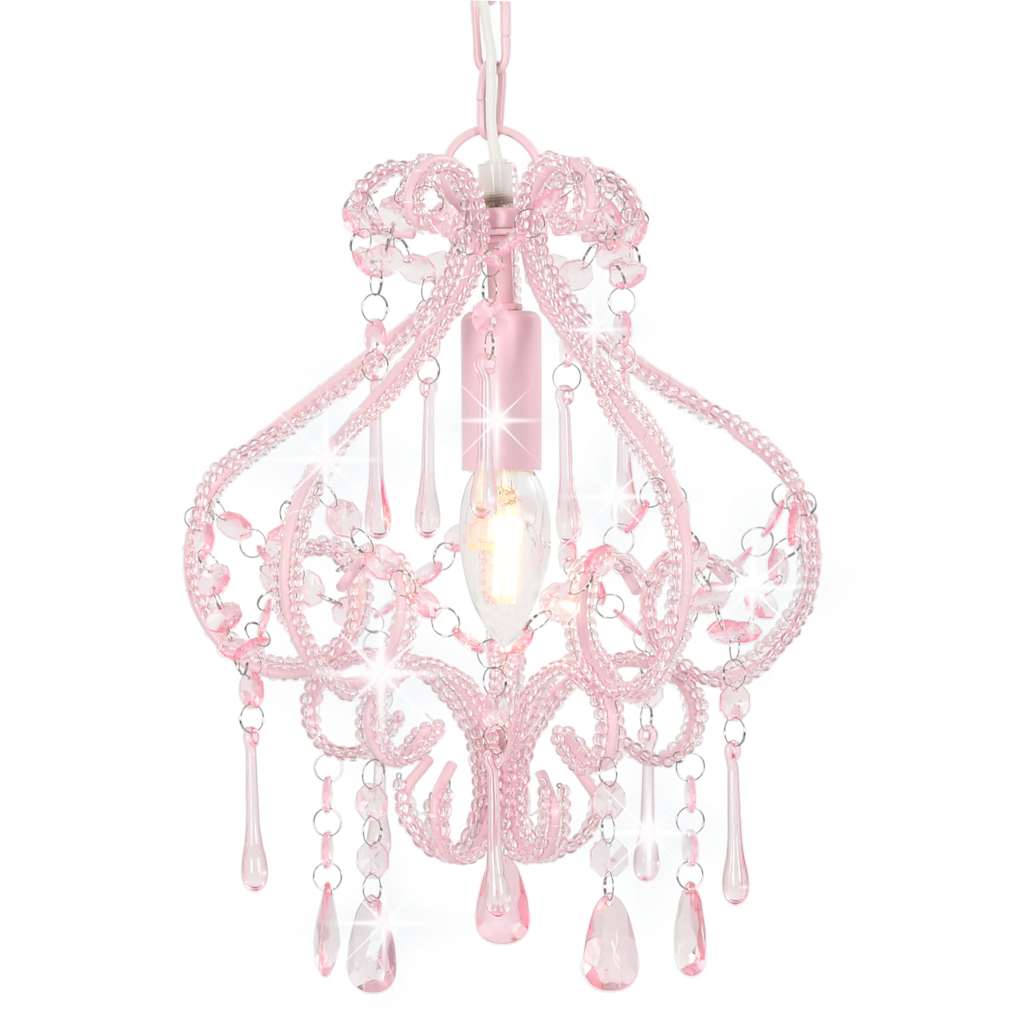 vidaXL Ceiling Light | Pink | Metal, Acrylic | 24 cm x 32 cm | Chandelier 1