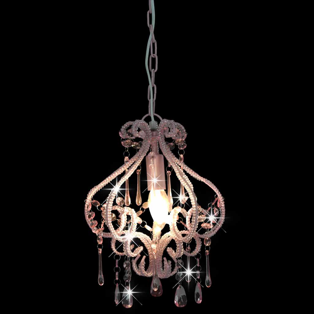 vidaXL Ceiling Light | Pink | Metal, Acrylic | 24 cm x 32 cm | Chandelier 2