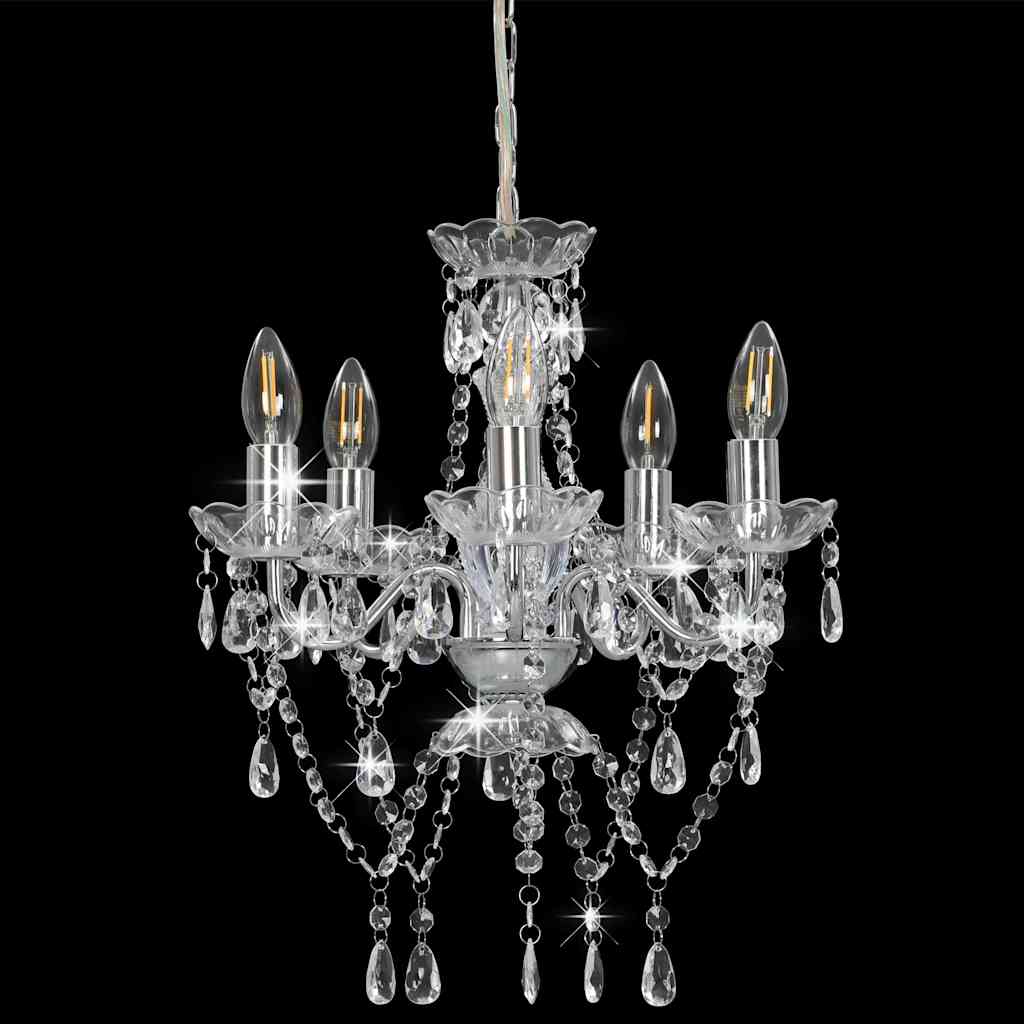 vidaXL Chandelier | Silver and Transparent | Metal, Acrylic | Medium 3