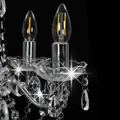 vidaXL Chandelier | Silver and Transparent | Metal, Acrylic | Medium 6