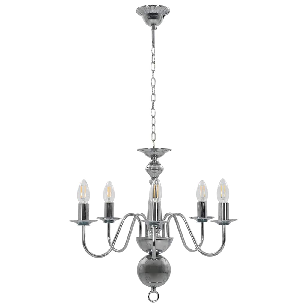 Chandelier Antique 5 x E14 Bulbs Silver