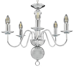vidaXL Chandelier Silver 5 x E14 Bulbs 3