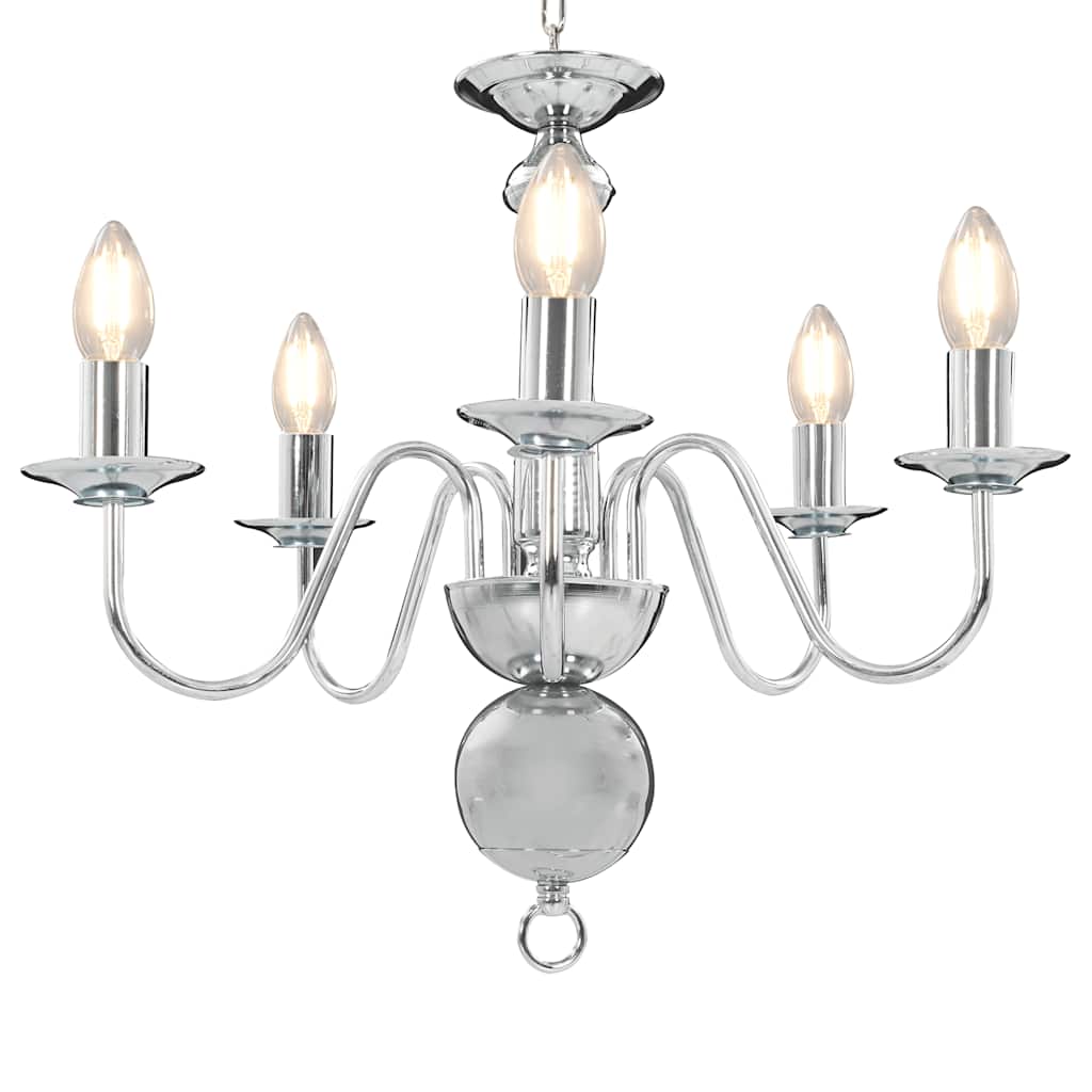 Chandelier Antique 5 x E14 Bulbs Silver