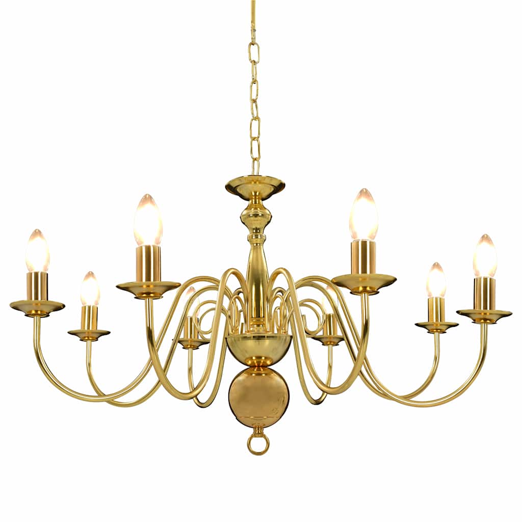 Chandelier 8 x E14 Bulbs Gold