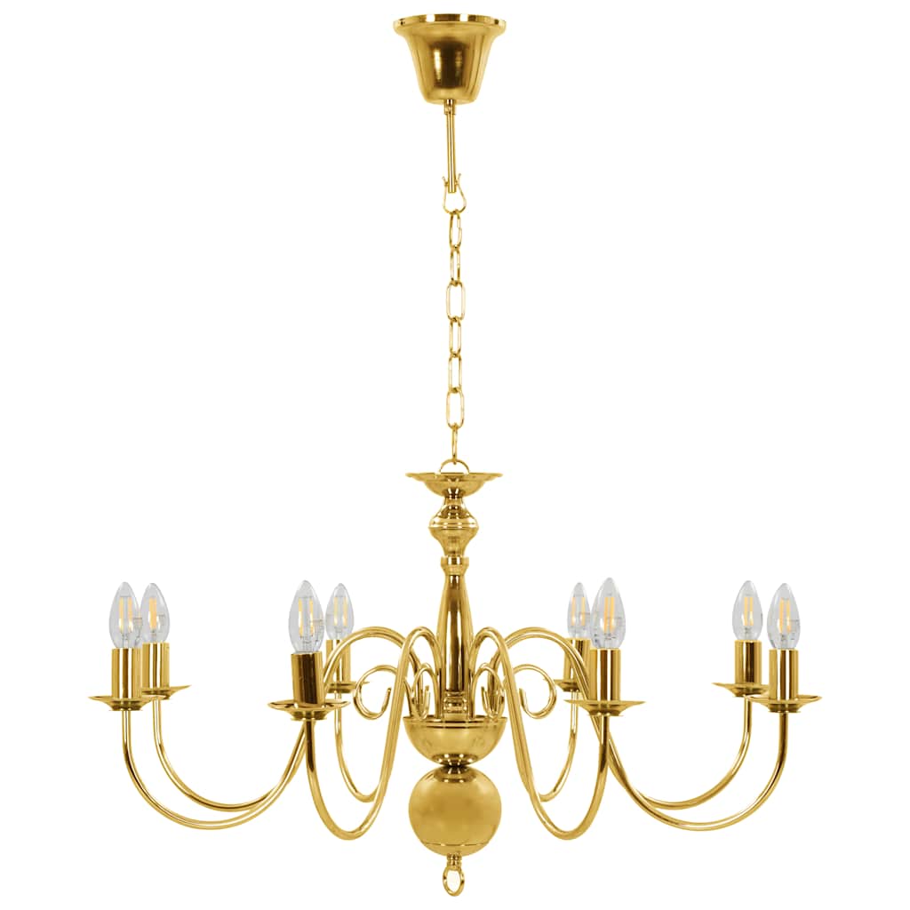 Chandelier 8 x E14 Bulbs Gold