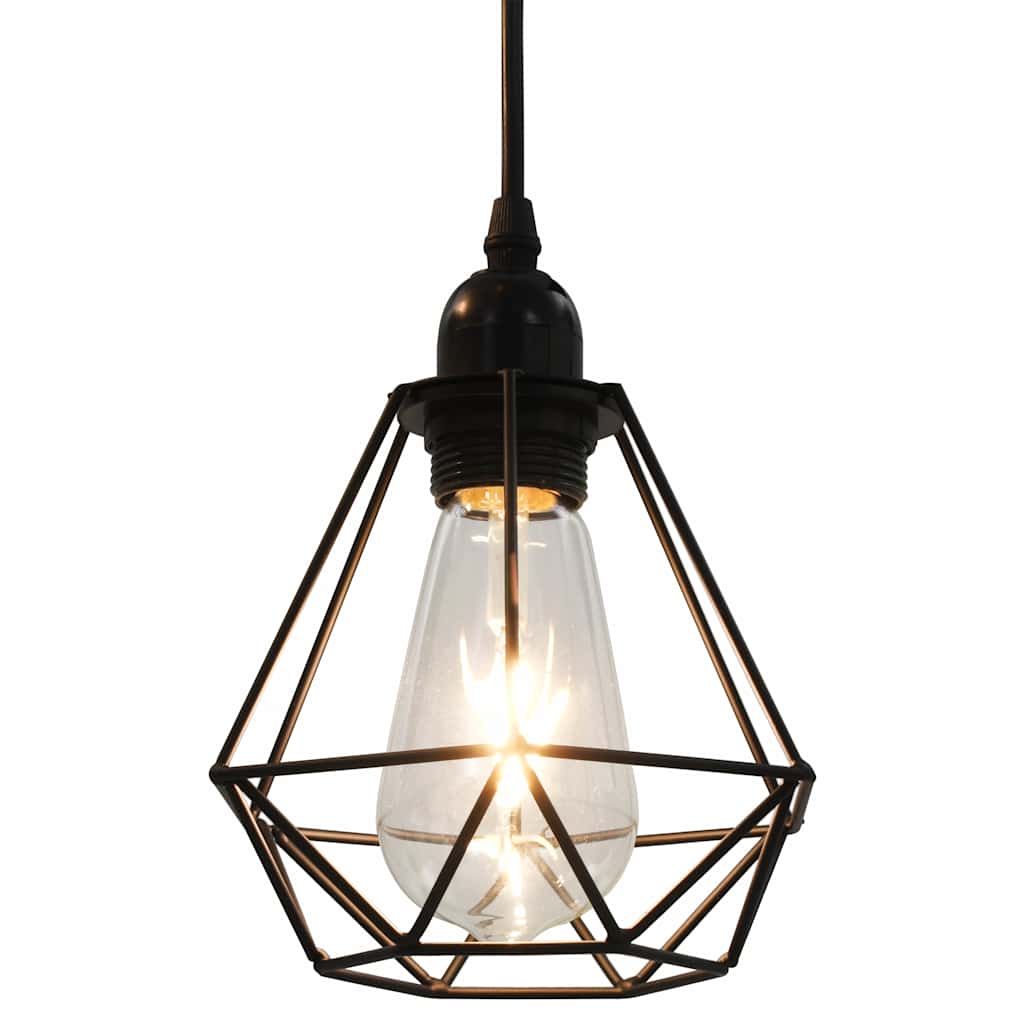 281634 vidaXL Ceiling Lamp with Diamond Design Black 3 x E27 Bulbs 4