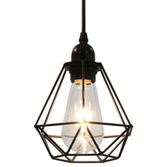 281634 vidaXL Ceiling Lamp with Diamond Design Black 3 x E27 Bulbs 4