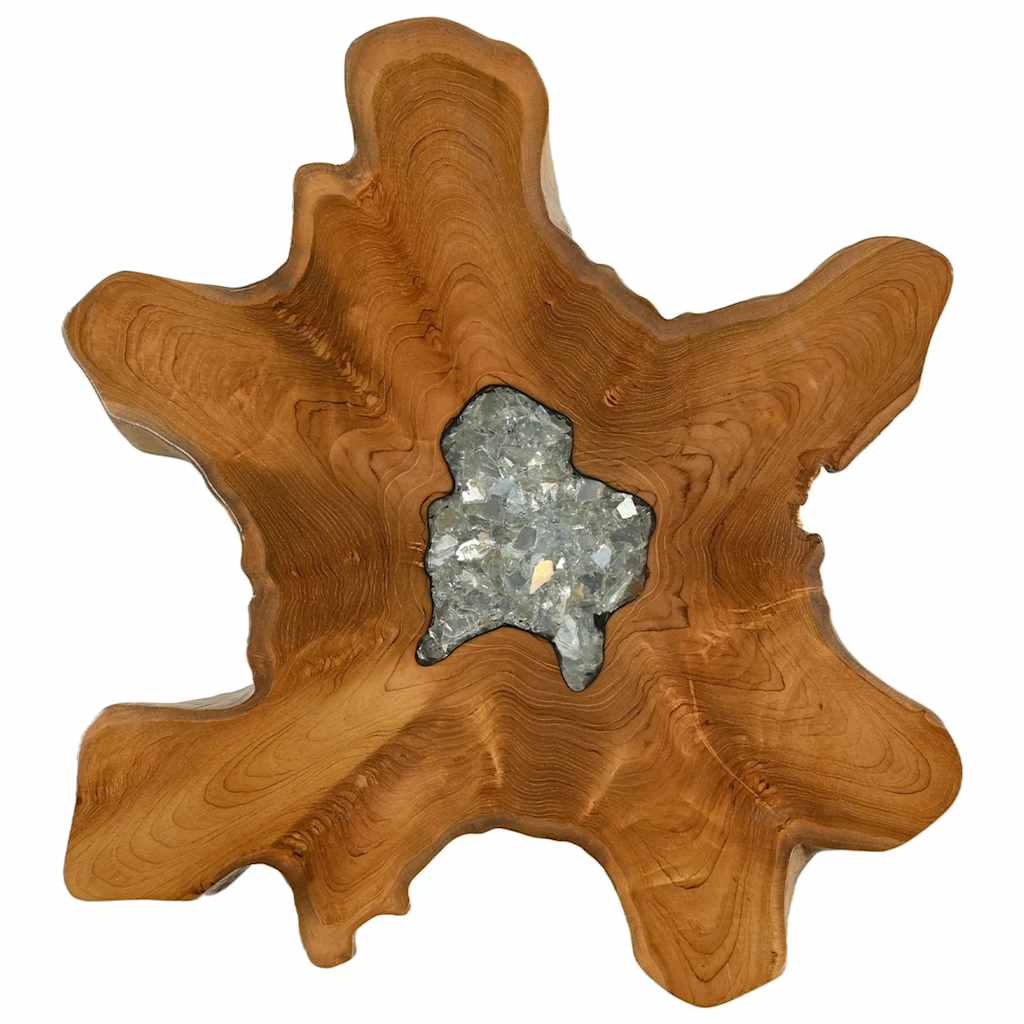 281651 vidaXL Coffee Table 70x45 cm Solid Teak Wood and Polyresin 3