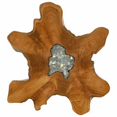 281651 vidaXL Coffee Table 70x45 cm Solid Teak Wood and Polyresin 3