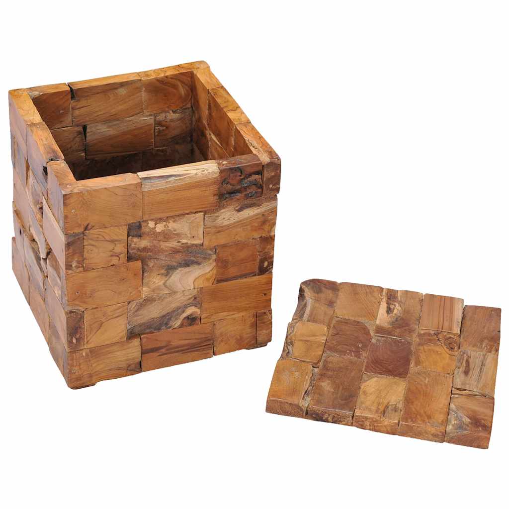 281654 vidaXL Storage Stool Solid Teak Wood 3