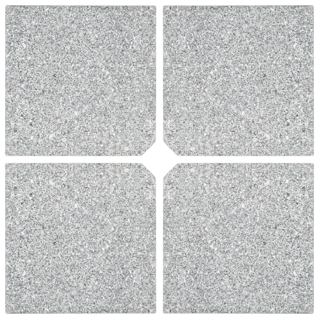 vidaXL Umbrella Weight Plates 4 pcs Grey Granite Square 100 kg 3
