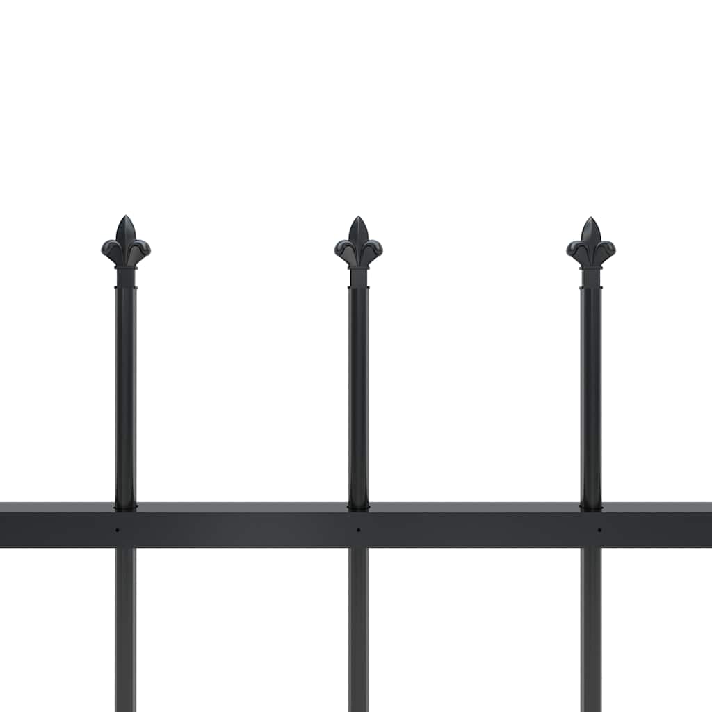 vidaXL Garden Fence "Woerden" with Spear Top Steel 170x60 cm Black 4