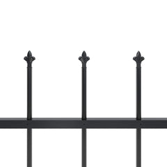 vidaXL Garden Fence "Woerden" with Spear Top Steel 170x60 cm Black 4