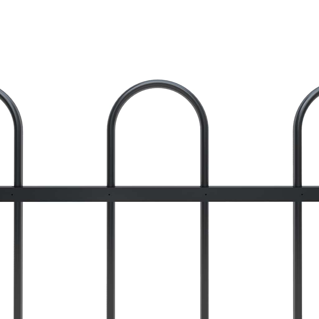 vidaXL Garden Fence "Boxtel" with Hoop Top Steel 170x60 cm Black 3