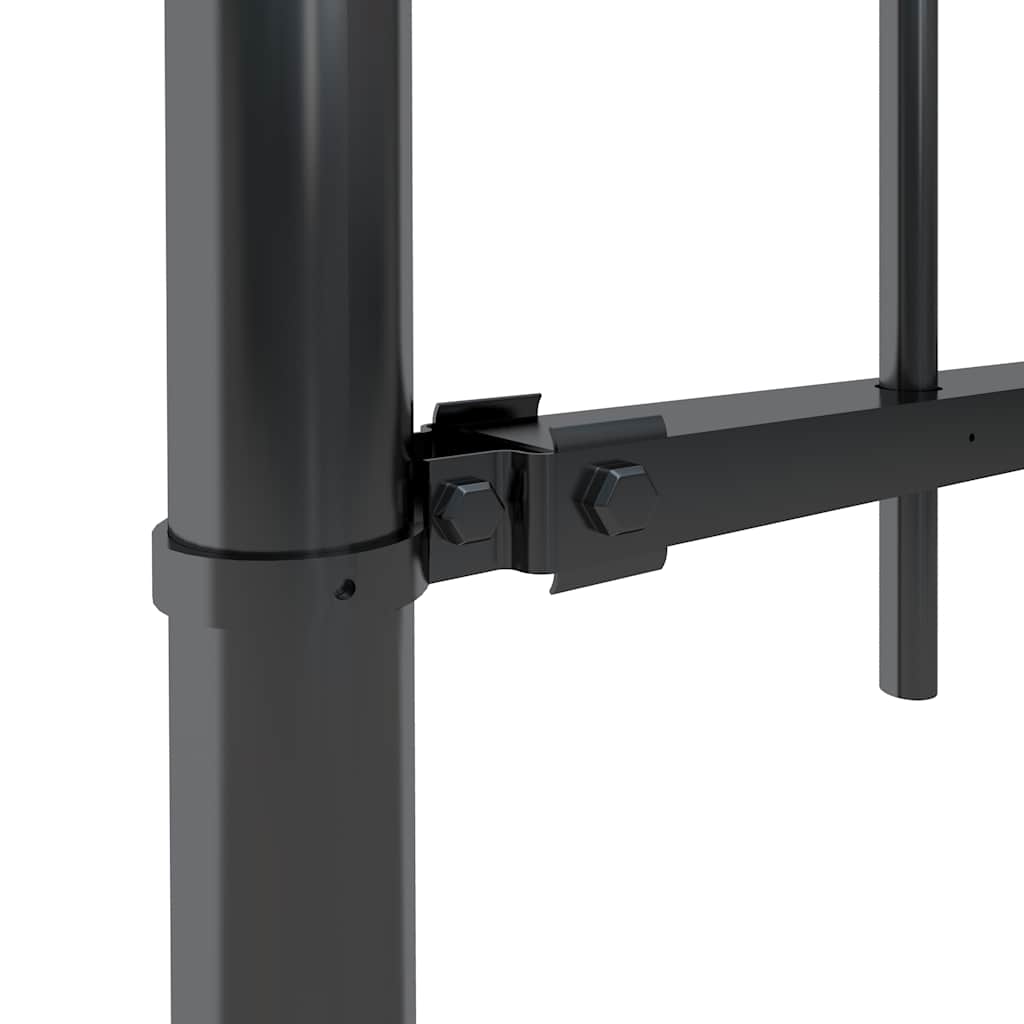 Garden Fence with Hoop Top Steel 337x60 cm Black 170 cm