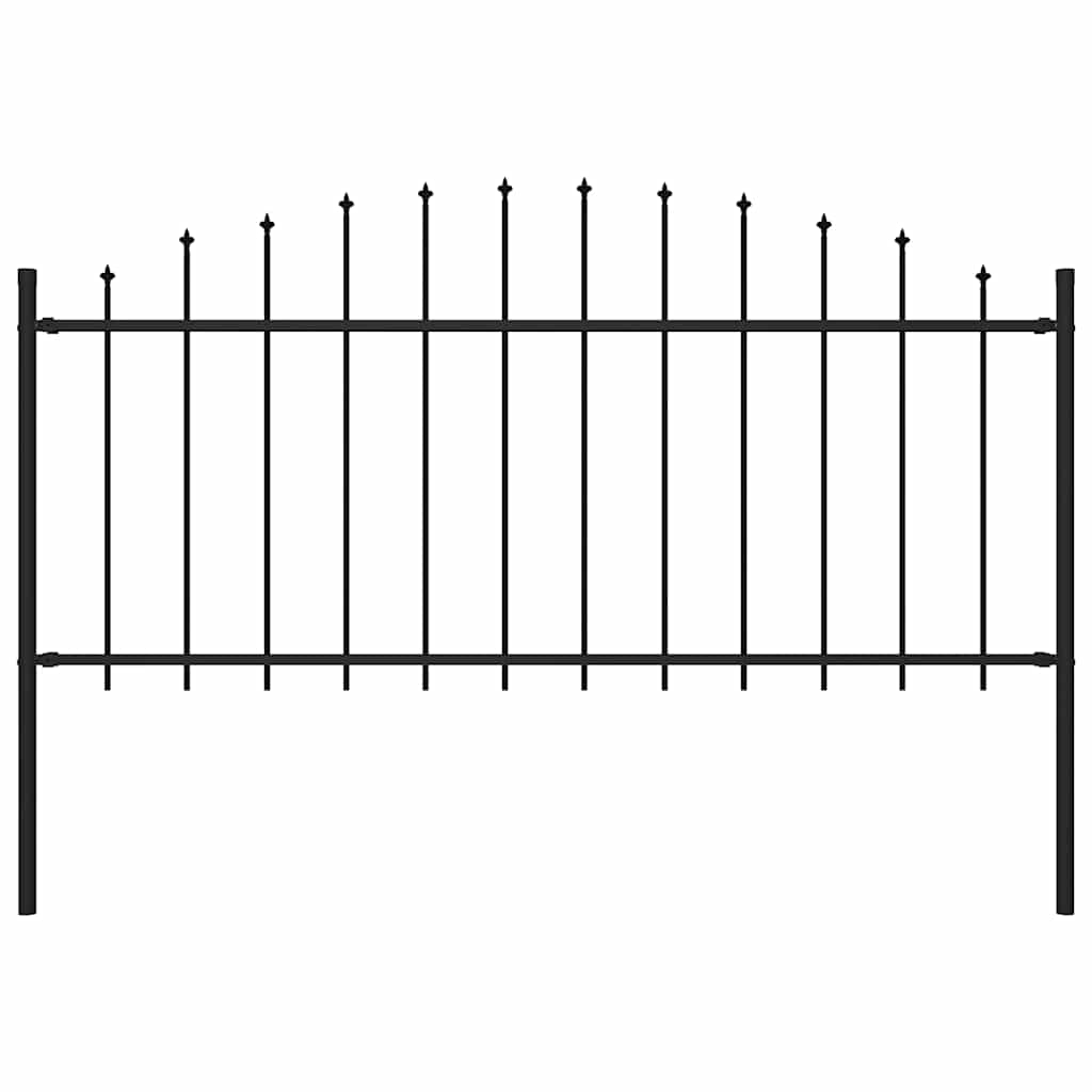 vidaXL Garden Fence "Woerden" with Spear Top Steel 170x75 cm Black 1