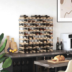 vidaXL Wine Rack for 72 Bottles Solid Pinewood 3