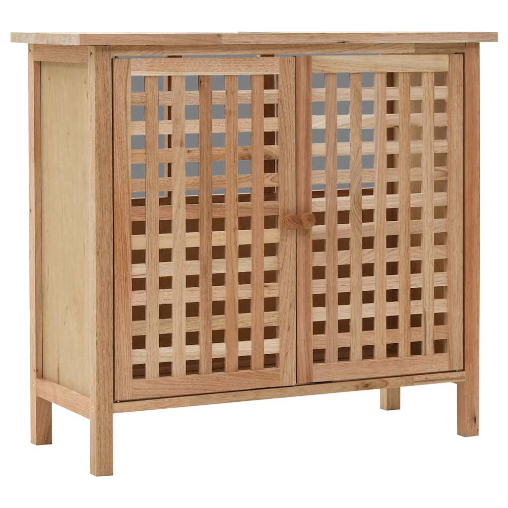 247607 vidaXL Sink Cabinet with Mirror Solid Walnut Wood 2