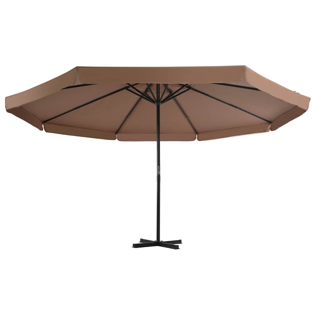 vidaXL Garden Parasol | Taupe, Black | Aluminium, Steel, Plastic | Large 2