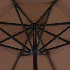 vidaXL Garden Parasol | Taupe, Black | Aluminium, Steel, Plastic | Large 4