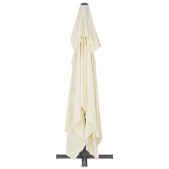 vidaXL Garden Parasol with Portable Base Sand 5