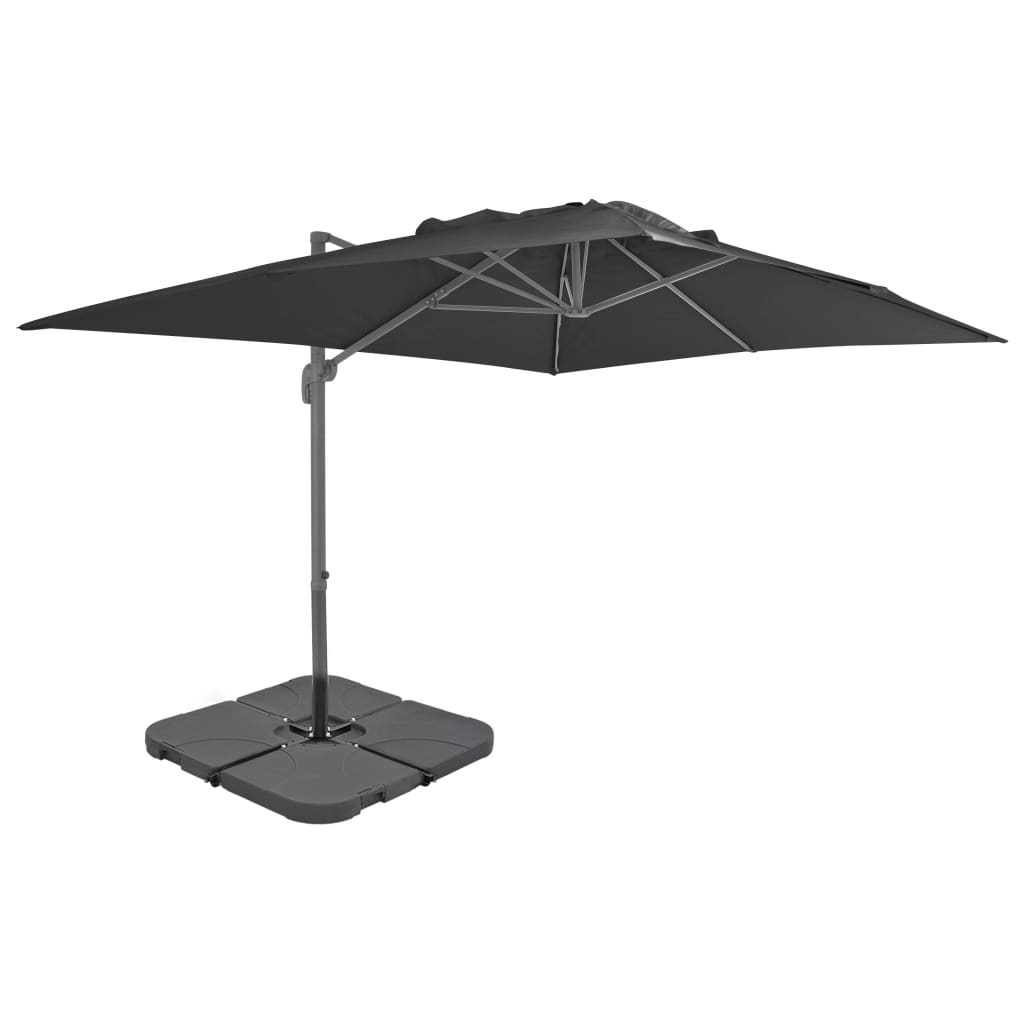vidaXL Garden Parasol with Portable Base Anthracite 1