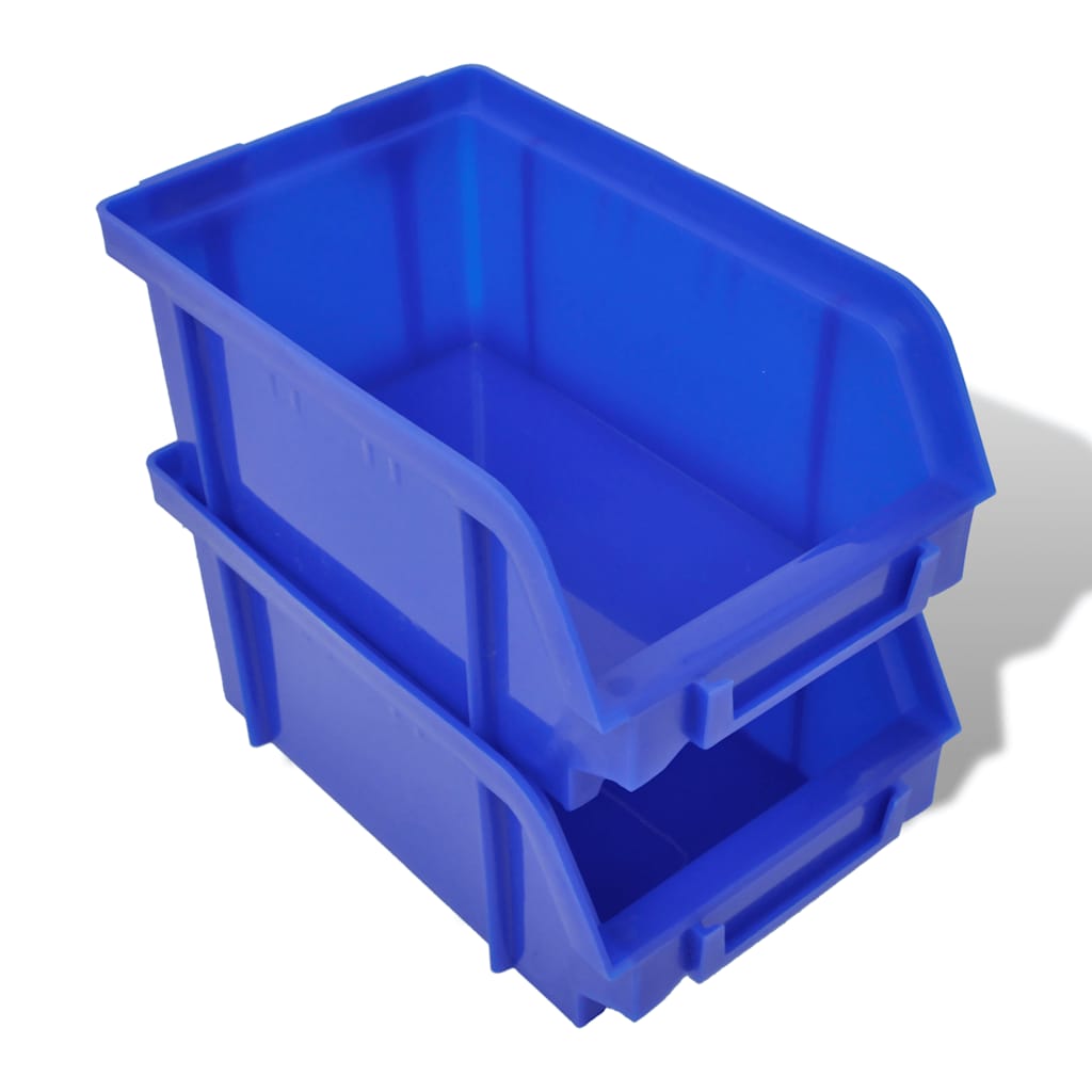 Wall Mounted Garage Plastic Storage Bin Set 30 pcs Blue & Red 4
