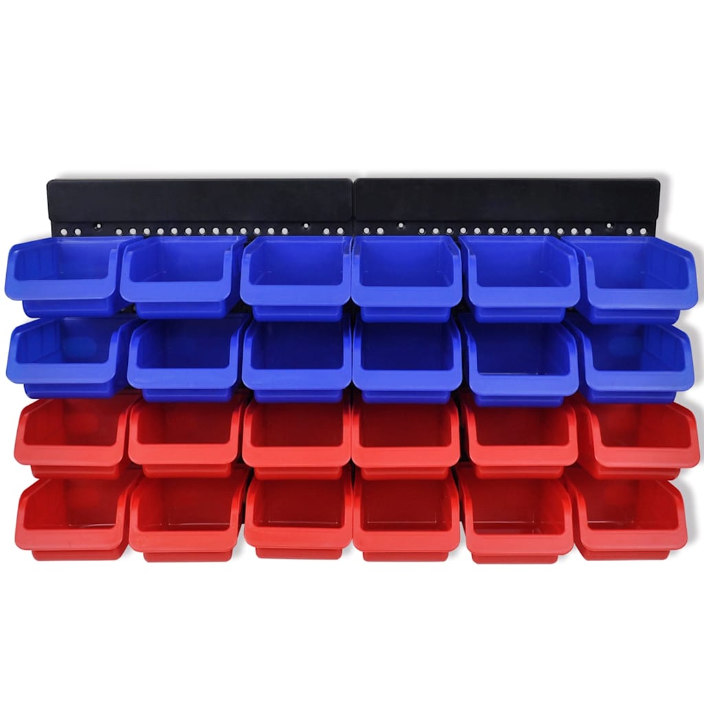 2 pcs Blue & Red Wall Mounted Garage Tool Organiser 2