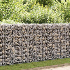 vidaXL Gabion Wall with Covers Galvanised Steel