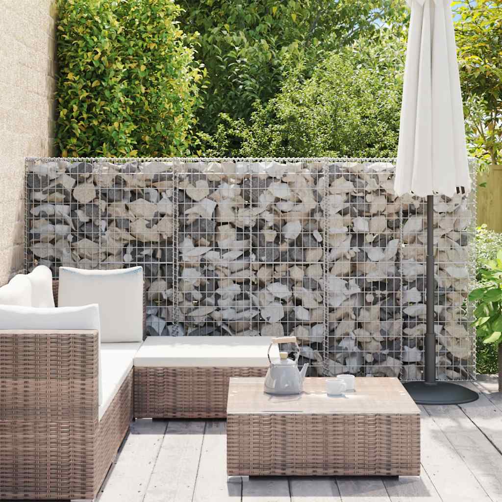 Gabion Wall with Covers Galvanised Steel 100 cm 150 cm