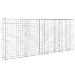 vidaXL Gabion Wall with Covers Galvanised Steel 200x20x85 cm 4