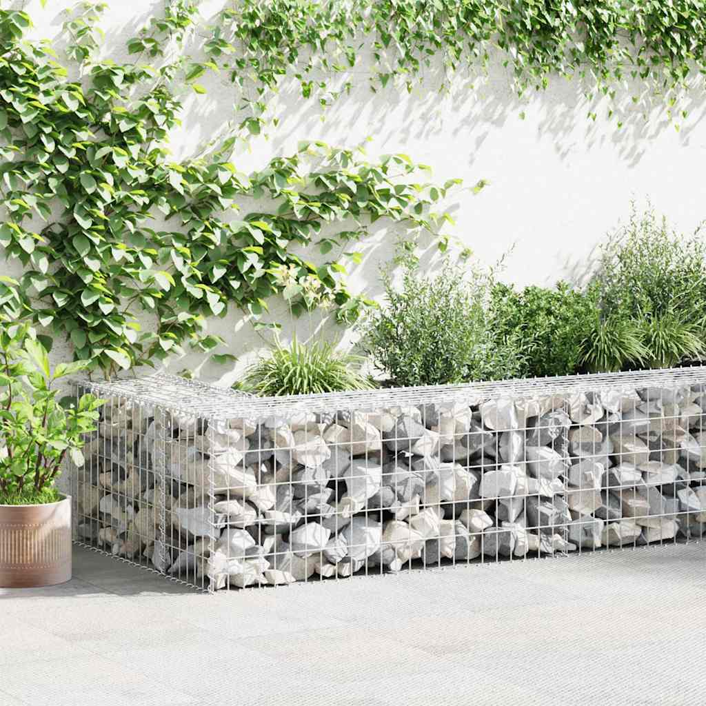 vidaXL Gabion Wall with Covers Galvanised Steel