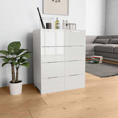 Sideboard High Gloss 60x35x80 cm Engineered Wood White