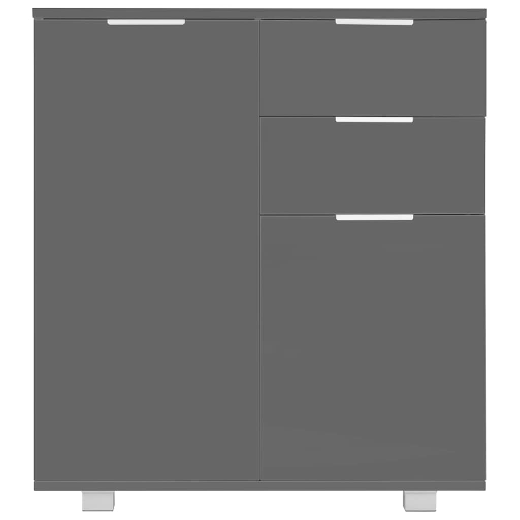 Sideboard High Gloss 71x35x80 cm Engineered Wood Grey