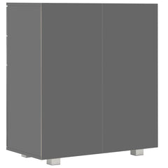 Sideboard High Gloss 71x35x80 cm Engineered Wood Grey