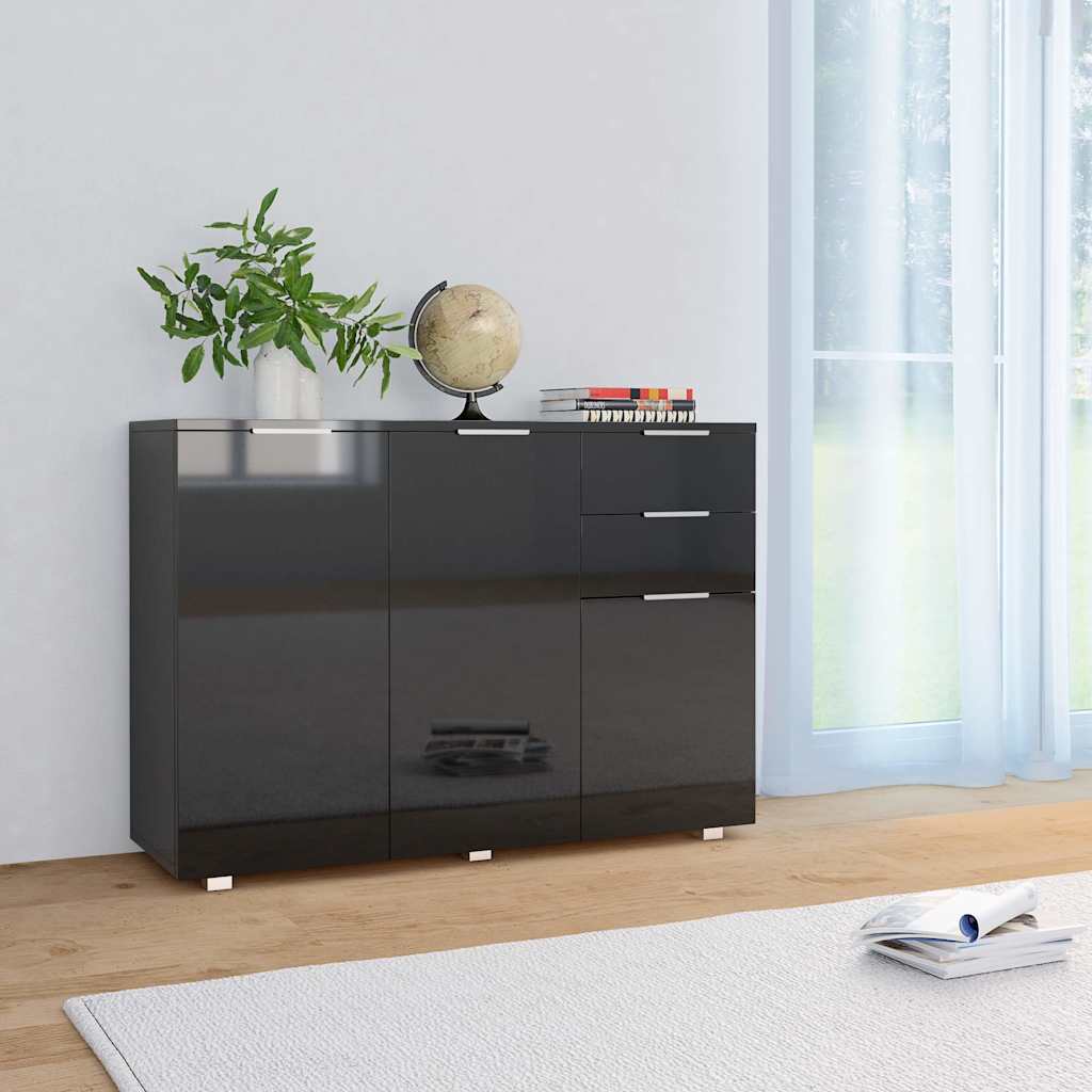 Sideboard High Gloss 107x35x80,5 cm Black