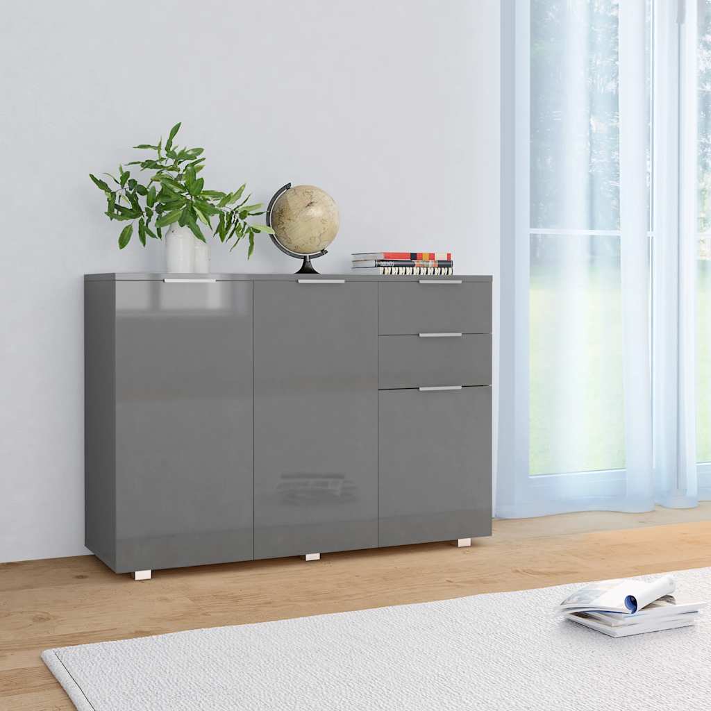 Sideboard High Gloss 107x35x80,5 cm Grey