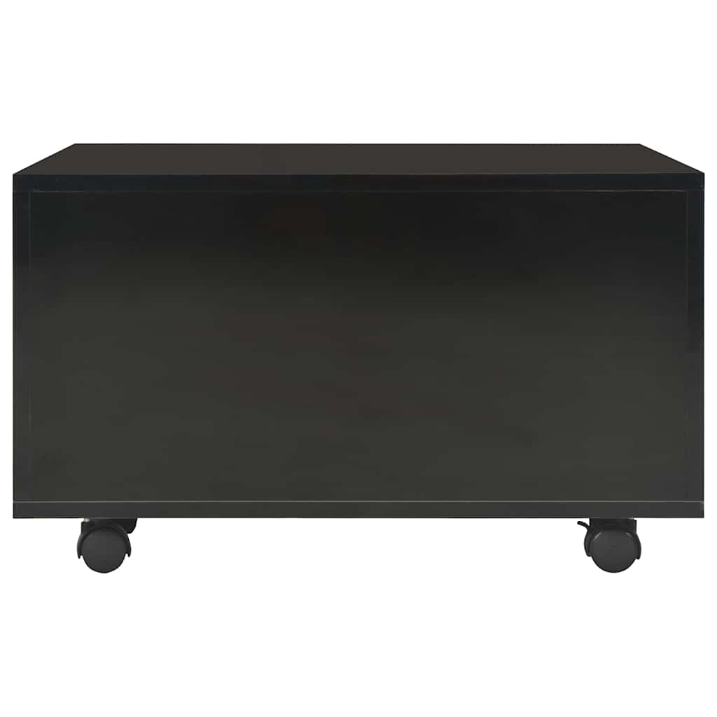 vidaXL Coffee Table | High Gloss Black | Engineered wood | Medium | Extendable 4