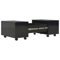 vidaXL Coffee Table | High Gloss Black | Engineered wood | Medium | Extendable 5