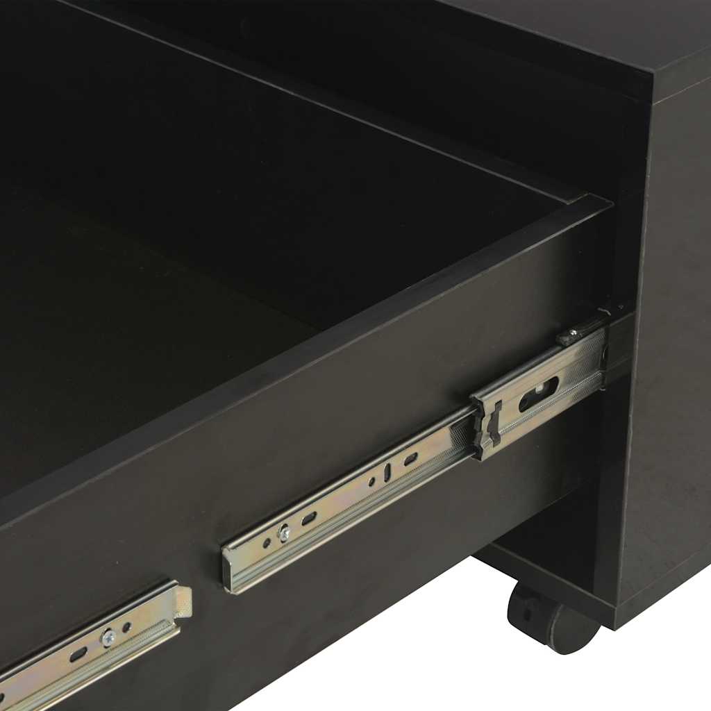 vidaXL Coffee Table | High Gloss Black | Engineered wood | Medium | Extendable 6