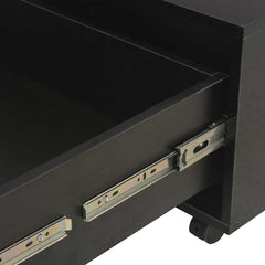 vidaXL Coffee Table | High Gloss Black | Engineered wood | Medium | Extendable 6