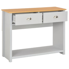 vidaXL Console Table | Grey, Natural Wood Colour | Engineered wood with melamine 2