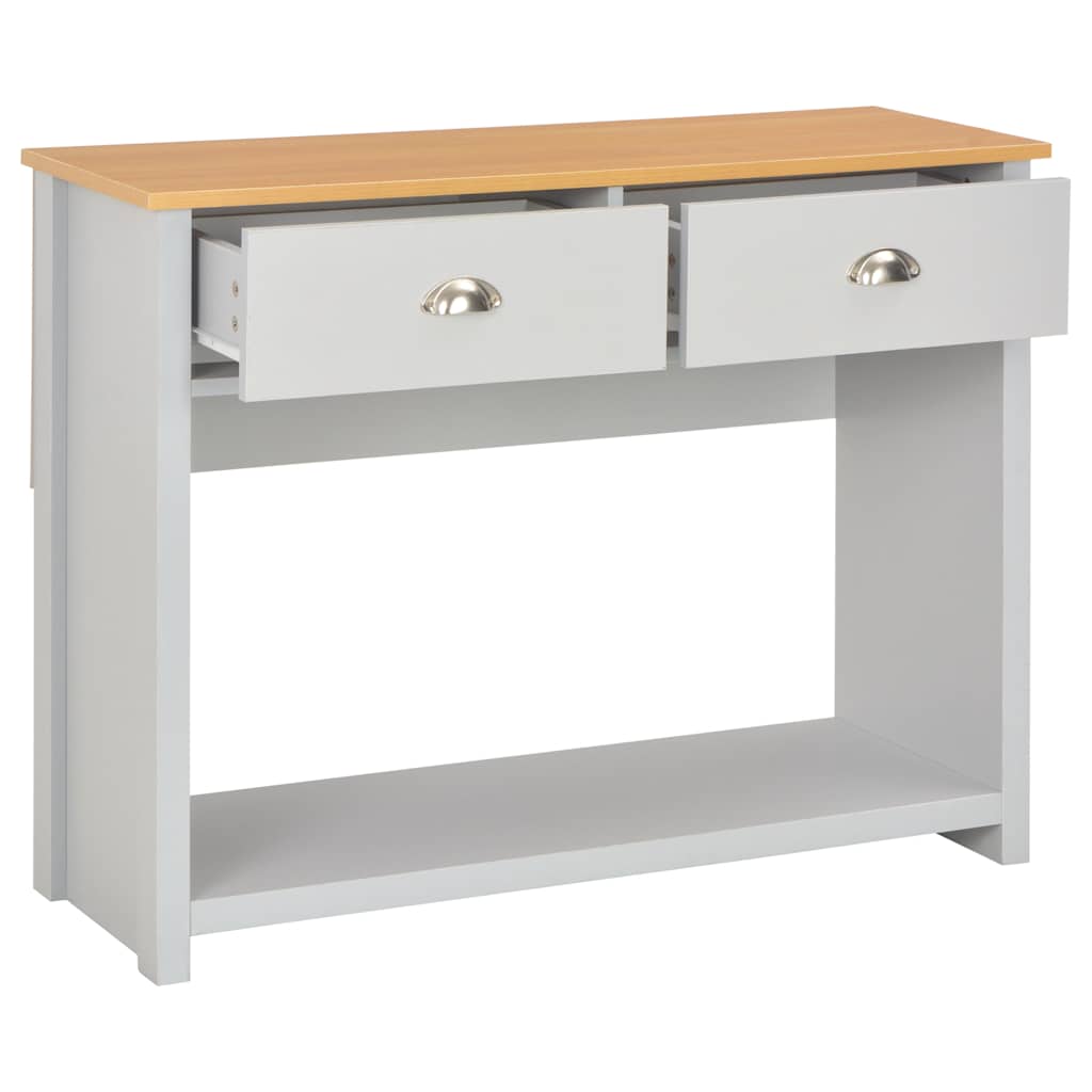 vidaXL Console Table | Grey, Natural Wood Colour | Engineered wood with melamine 2