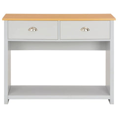 vidaXL Console Table | Grey, Natural Wood Colour | Engineered wood with melamine 3