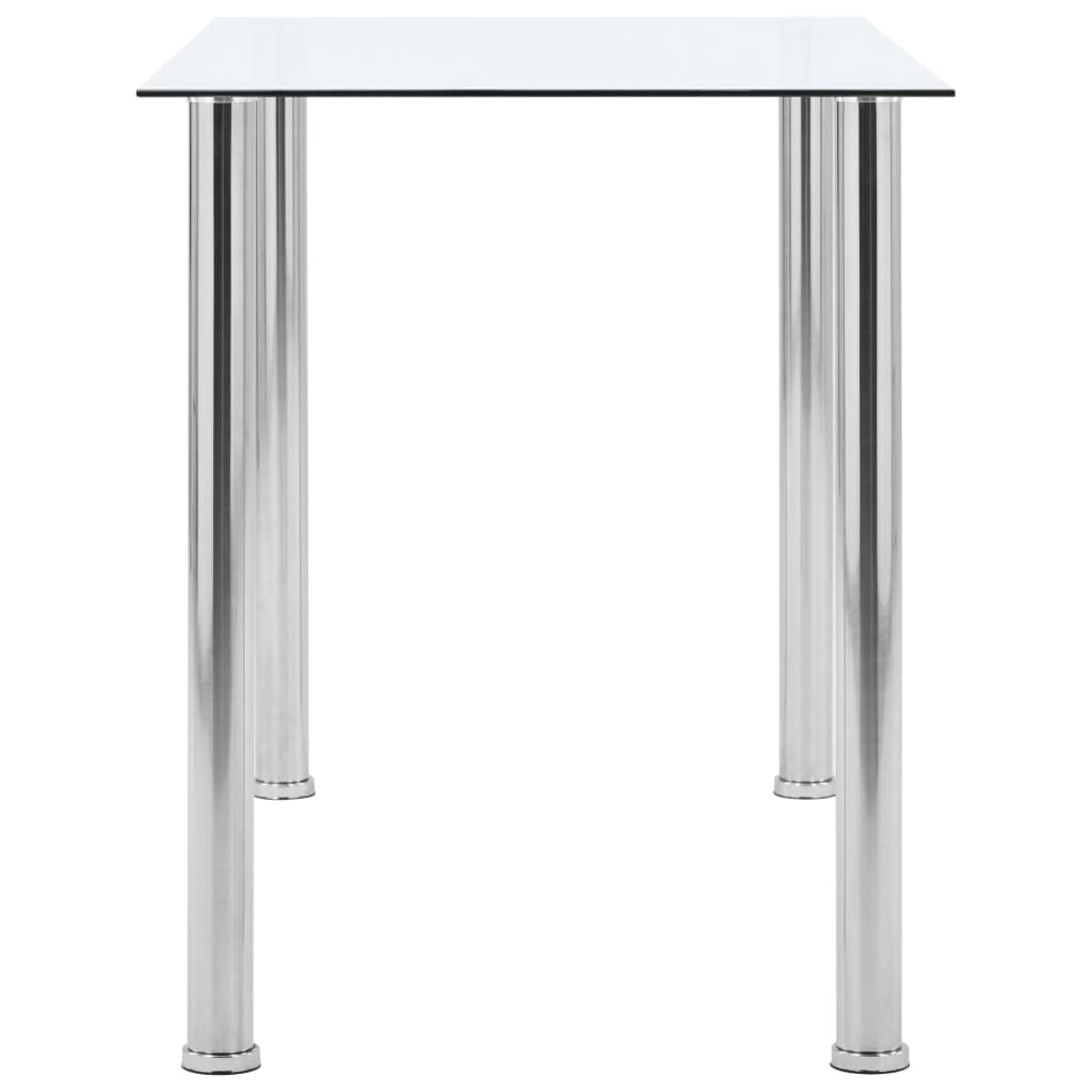 vidaXL Dining Table Transparent 120x60x75 cm Tempered Glass 3