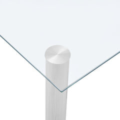 vidaXL Dining Table Transparent 120x60x75 cm Tempered Glass 4