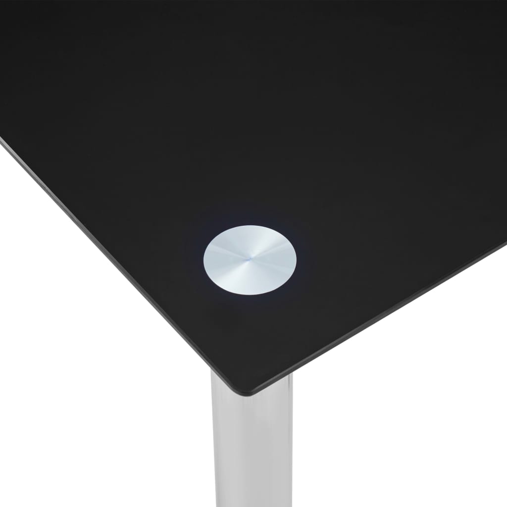 vidaXL Dining Table Black 120x60x75 cm Tempered Glass 4
