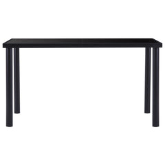vidaXL Dining Table Black 140x70x75 cm Tempered Glass 2