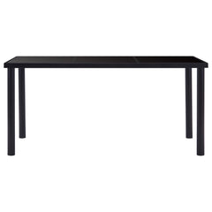 vidaXL Dining Table Black 160x80x75 cm Tempered Glass 2
