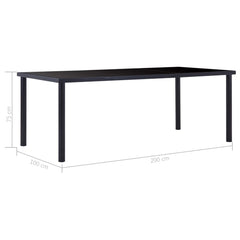 vidaXL Dining Table Black 200x100x75 cm Tempered Glass 5